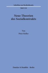 book Neue Theorien des Sozialkontrakts