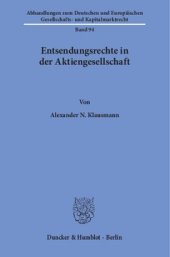 book Entsendungsrechte in der Aktiengesellschaft