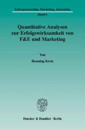 book Quantitative Analysen zur Erfolgswirksamkeit von F&E und Marketing