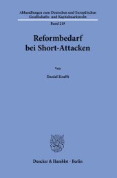 book Reformbedarf bei Short-Attacken