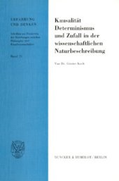 book Kausalität, Determinismus und Zufall in der wissenschaftlichen Naturbeschreibung