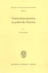 book Unternehmerspenden an politische Parteien