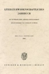 book Literaturwissenschaftliches Jahrbuch: 10. Band (1969)