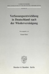 book Verfassungsentwicklung in Deutschland nach der Wiedervereinigung