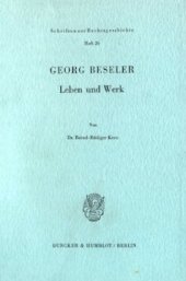 book Georg Beseler: Leben und Werk