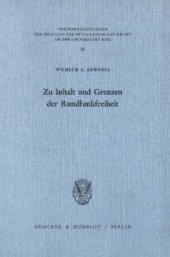 book Zu Inhalt und Grenzen der Rundfunkfreiheit