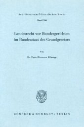 book Landesrecht vor Bundesgerichten im Bundesstaat des Grundgesetzes