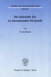 book Die fehlerhafte Ehe im internationalen Privatrecht