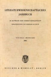 book Literaturwissenschaftliches Jahrbuch: 2. Band (1961)