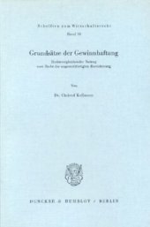 book Grundsätze der Gewinnhaftung: Rechtsvergleichender Beitrag zum Recht der ungerechtfertigten Bereicherung