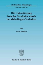 book Die Unterstützung fremder Straftaten durch berufsbedingtes Verhalten