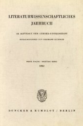 book Literaturwissenschaftliches Jahrbuch: 3. Band (1962)