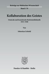 book Kollaboration des Geistes: Deutsche und französische Rechtsintellektuelle 1933–1940