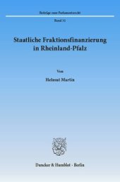 book Staatliche Fraktionsfinanzierung in Rheinland-Pfalz