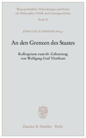 book An den Grenzen des Staates: Kolloquium zum 65. Geburtstag von Wolfgang Graf Vitzthum