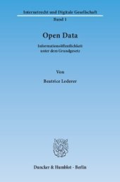 book Open Data: Informationsöffentlichkeit unter dem Grundgesetz