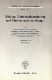 book Bildung, Bildungsfinanzierung und Einkommensverteilung I