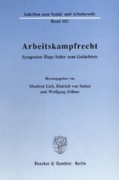 book Arbeitskampfrecht: Symposion Hugo Seiter zum Gedächtnis