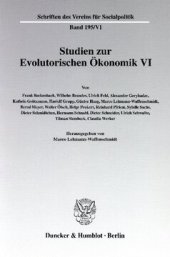 book Studien zur Evolutorischen Ökonomik VI: Ein Diskurs zu Analysemethoden der Evolutorischen Ökonomik