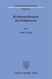 book Rechtsmissbrauch im Zivilprozess