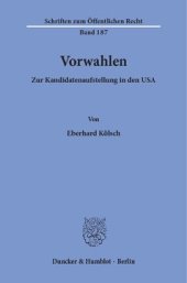 book Vorwahlen: Zur Kandidatenaufstellung in den USA