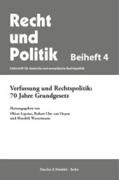 book Verfassung und Rechtspolitik: 70 Jahre Grundgesetz