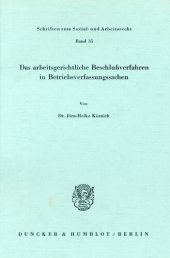 book Das arbeitsgerichtliche Beschlußverfahren in Betriebsverfassungssachen