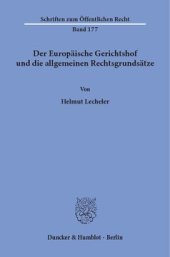 book Der Europäische Gerichtshof und die allgemeinen Rechtsgrundsätze