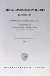 book Literaturwissenschaftliches Jahrbuch: 30. Band (1989)