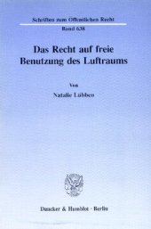 book Das Recht auf freie Benutzung des Luftraums