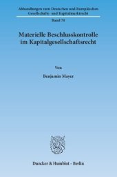 book Materielle Beschlusskontrolle im Kapitalgesellschaftsrecht