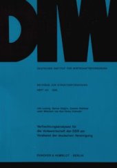 book Verflechtungsanalysen für die Volkswirtschaft der DDR am Vorabend der deutschen Vereinigung