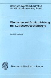 book Wachstum und Strukturbildung bei Ausländerbeschäftigung