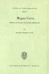 book Magna Carta: Palladium der Freiheiten oder Feudales Stabilimentum