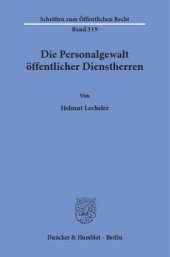 book Die Personalgewalt öffentlicher Dienstherren