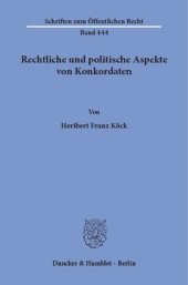 book Rechtliche und politische Aspekte von Konkordaten