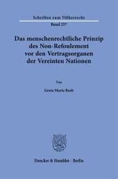 book Das menschenrechtliche Prinzip des Non-Refoulement vor den Vertragsorganen der Vereinten Nationen