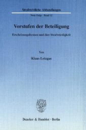 book Vorstufen der Beteiligung: Erscheinungsformen und ihre Strafwürdigkeit