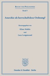 book Anarchie als herrschaftslose Ordnung?