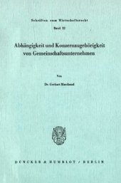 book Abhängigkeit und Konzernzugehörigkeit von Gemeinschaftsunternehmen