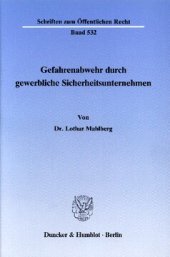 book Gefahrenabwehr durch gewerbliche Sicherheitsunternehmen