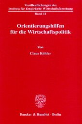 book Orientierungshilfen für die Wirtschaftspolitik