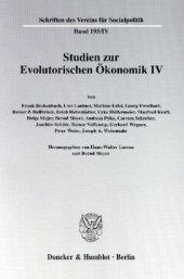 book Studien zur Evolutorischen Ökonomik IV: Evolutorische Makroökonomik, Nachhaltigkeit und Institutionenökonomik