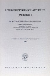 book Literaturwissenschaftliches Jahrbuch: 29. Band (1988)