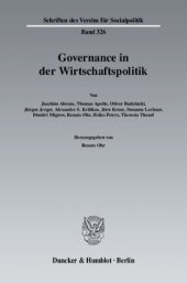 book Governance in der Wirtschaftspolitik