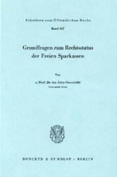 book Grundfragen zum Rechtsstatus der Freien Sparkassen