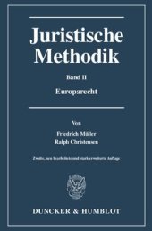 book Juristische Methodik: Band II: Europarecht