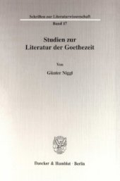 book Studien zur Literatur der Goethezeit