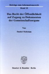 book Das Recht der Öffentlichkeit auf Zugang zu Dokumenten der Gemeinschaftsorgane