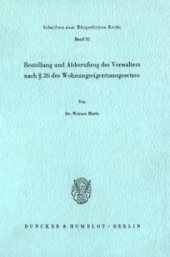 book Bestellung und Abberufung des Verwalters nach § 26 des Wohnungseigentumsgesetzes